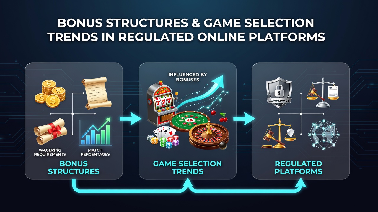 Diagram showing various bonus structures and their influence on player game choices in regulated online platforms